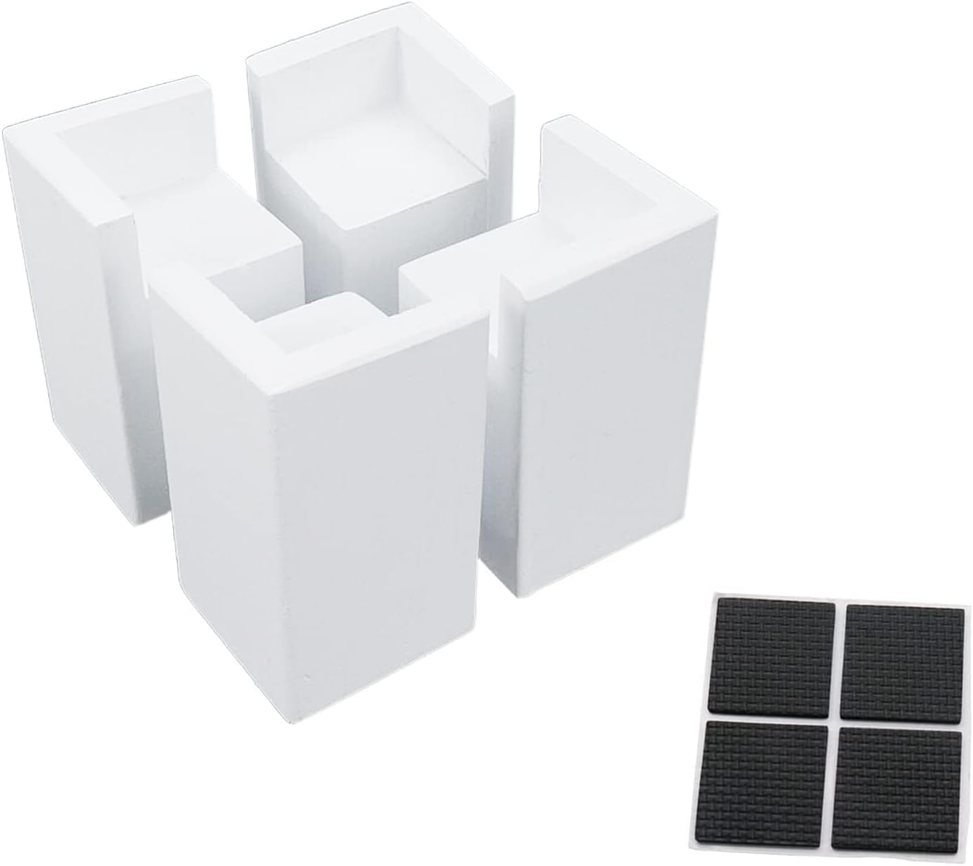 Stunning Solid Wood Bed risers Set of 4 Square Footers for Home Kitchen Use