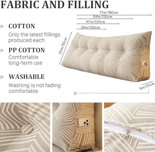 Contoured Headboard Wedge Pillow for Support and Comfort