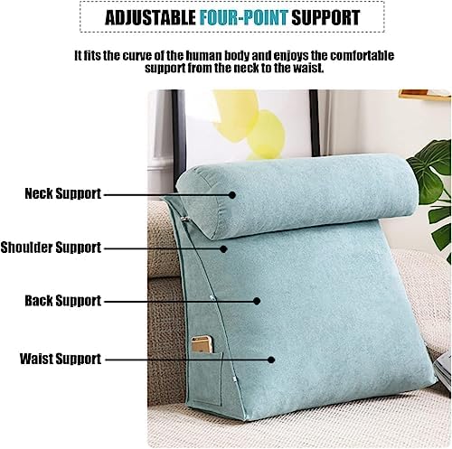 COZMAX Adjustable Triangular Bed Wedge Pillow Back Support Cushion with Removable Washable Cover