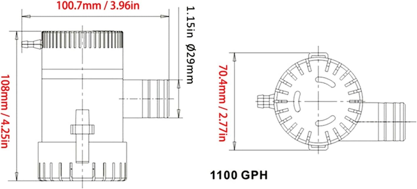 Mini Power Small Pump Automatic Boat Bilge Pump 1100GPH Submersible Bilge Sump with Float Switch