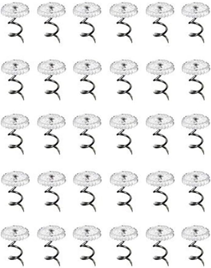 30-Piece Bed Skirt Pins Clear Heads Twist Pins for Upholstery Slipcovers and Bedskirts