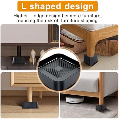 Furniture Riser Set with Anti-Slip Noise Reduction Ideas for Home Office