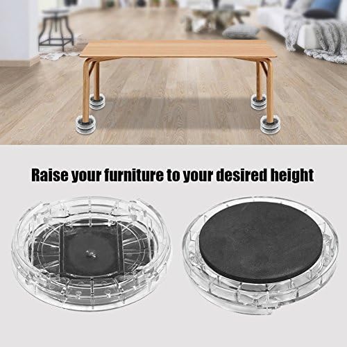 Furniture Risers Set of 8 - Heavy Duty Plastic Bed Risers for Sofa Table Desk and Chair