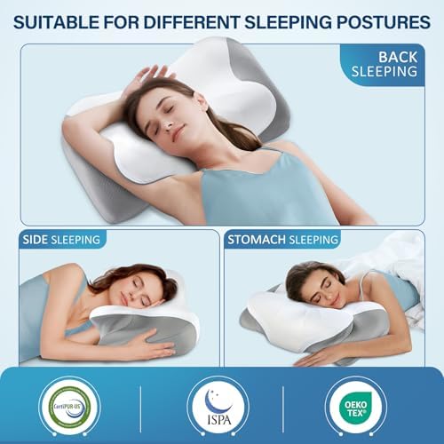 ComRola Memory Foam Neck Pillow for Pain Relief and Comfort