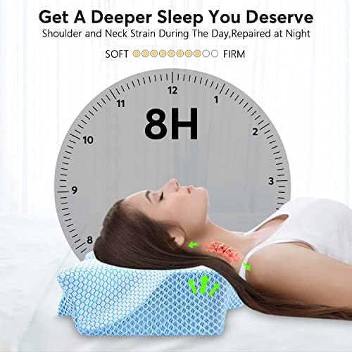 Anvo Cervical Neck Pillow for Pain Relief - Memory Foam Contour Support