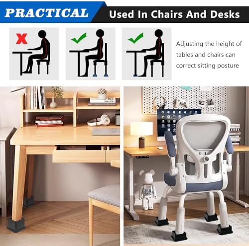 Sturdy Bed Risers - Adjustable Noise-Free Reliable for Sofa Desks More