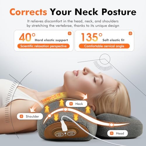 3-in-1 Neck Massager Pillow with Heating Cervical Traction