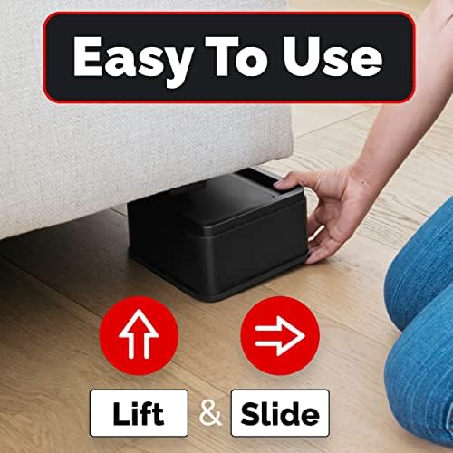 iPrimio Bed Riser Blocks 3 Inch Lift Heavy Duty 6 Pack 6000lbs Capacity