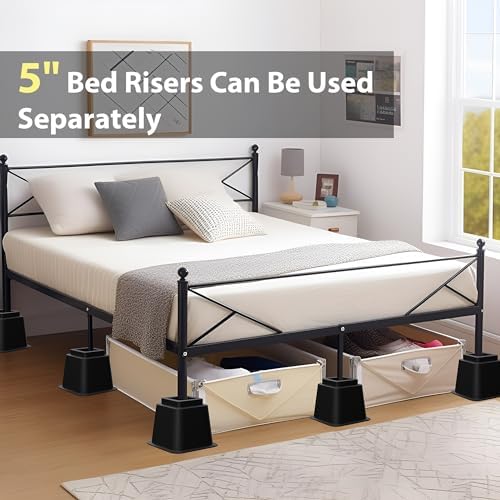 TomGear Bed Risers 9 Inch Set of 8 Black