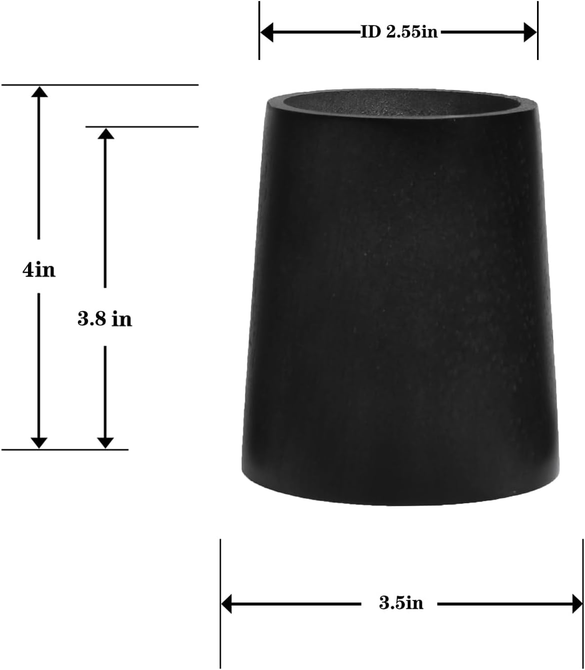 Black Tapered Bed Risers Set of 4 Heavy Duty Bed Risers with Felt Pads