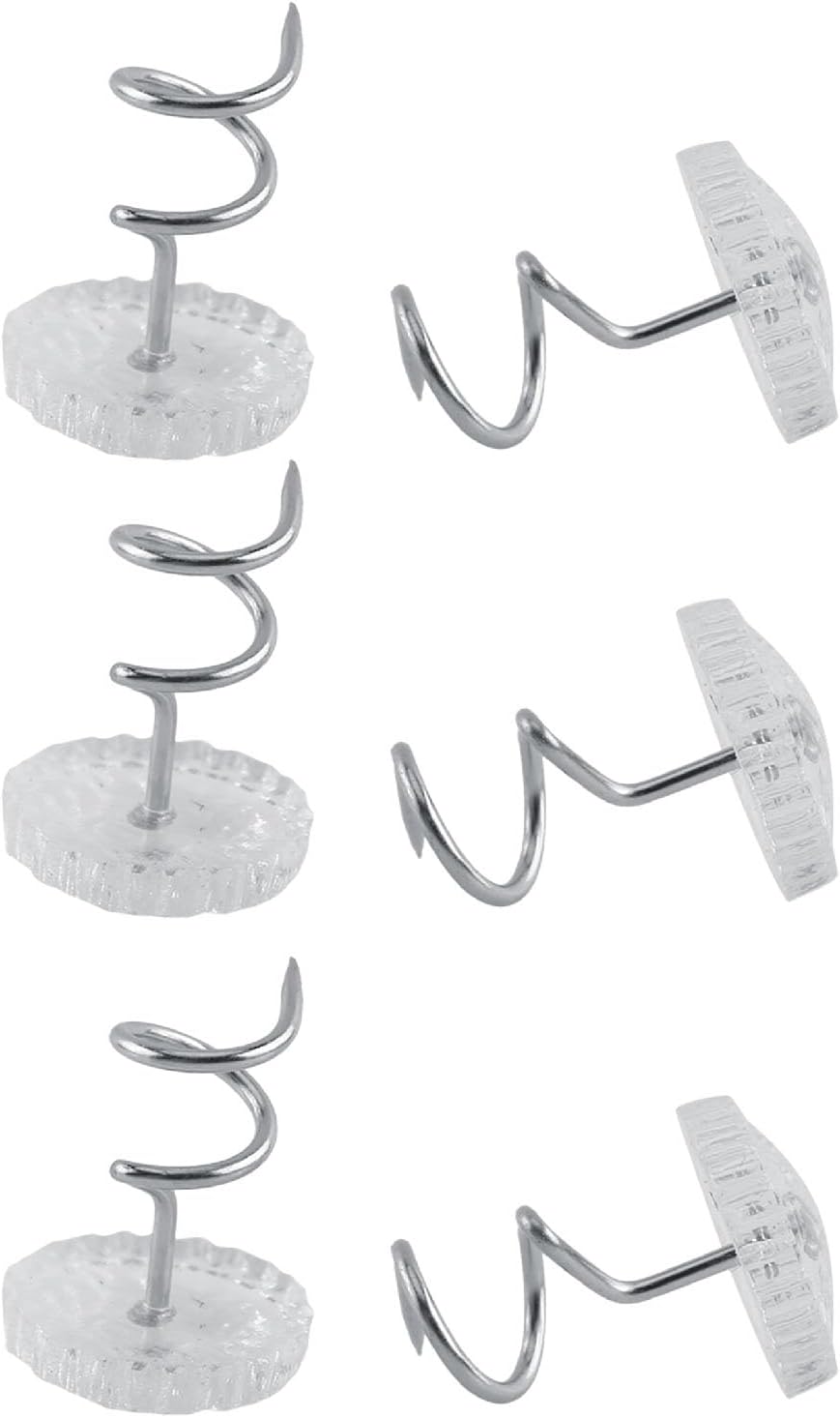 Sunicon 50Pcs Twist Pins - Essential for Home Car - Upholstery Clear Heads Slip Cover Fasteners for Sofa Van Bed Skirt