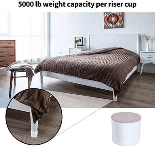 Ezprotekt 2 Inch Bed and Furniture Risers 4 Pack White