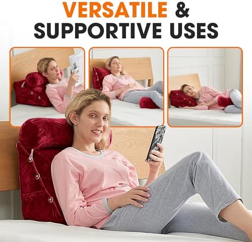 Adjustable Maroon Reading Pillow