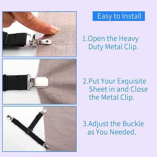 MENDENG Sheet Straps Suspenders 4P Set