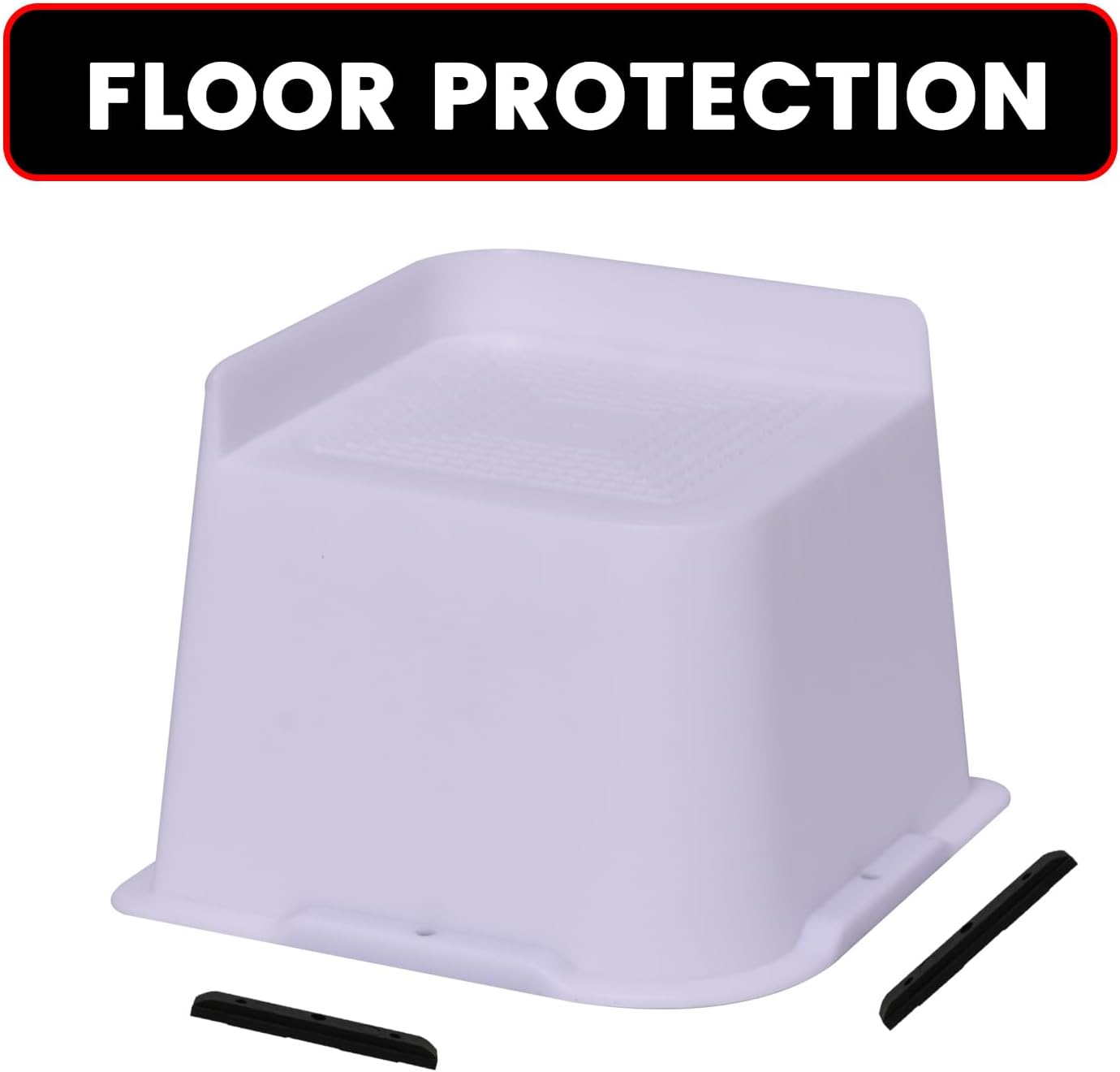 4 Inch Bed Risers 4 Pack White Heavy Duty Support Up to 6000 Lbs