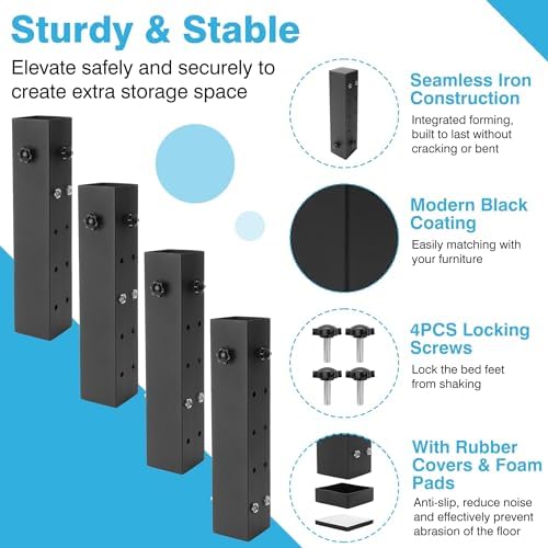 IRONWALLS Dorm Bed Risers Heavy Duty 4 Pack