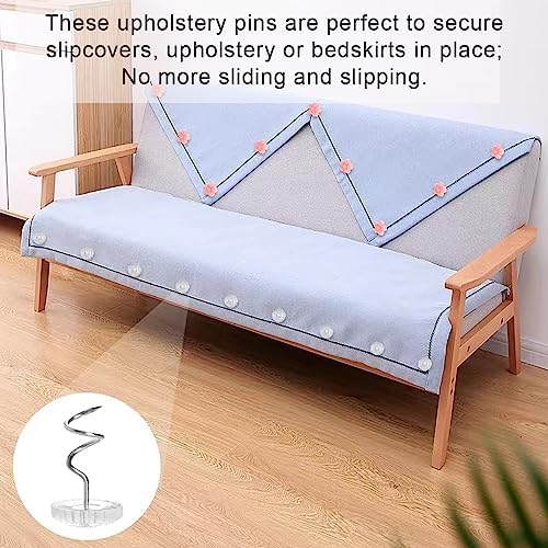20 Pcs Twist Pins with Clear Heads for Upholstery and Bed Skirts
