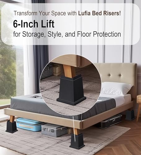 6-inch Heavy Duty Bed Risers 6-Pack Set