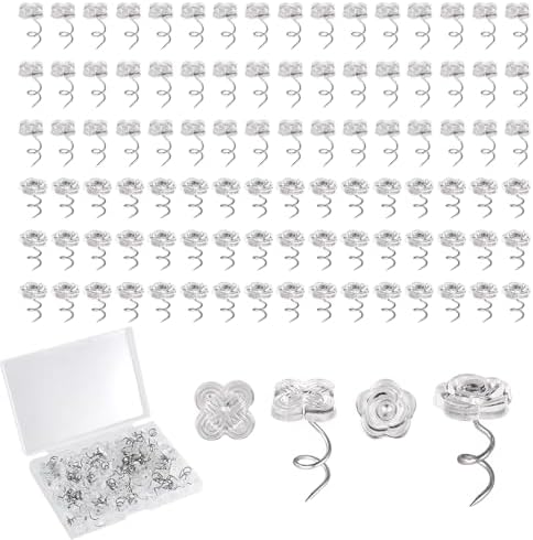 100pcs Bed Skirt Pins with Clear Heads