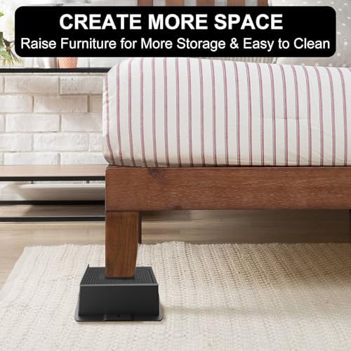 2 Inch Bed Risers Heavy Duty 8 Pack Black