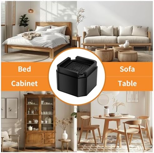 Enhance Your Space with MAYZOLOP Bed Risers 2-Inch 4-Pack Durable Heavy Duty and Perfect for Stacking Storage