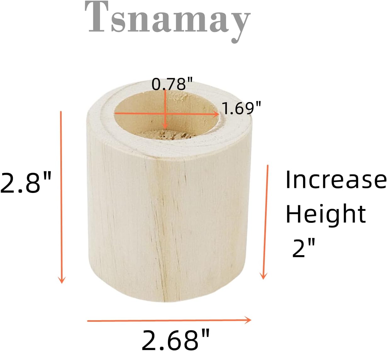 TSnAmay4Pcs Cylinder Solid Wood Bed Risers Increase Height 2 for Sofa Couch Chair Table