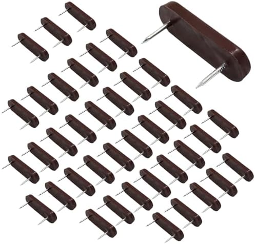40Pcs Brown Plastic Head Double Pins for Bedskirts and Slipcovers