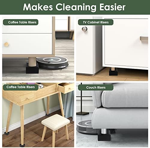 Diveken 15 Heavy-Duty Furniture Risers for Beds Desks Sofa Table and more Black Set of 4