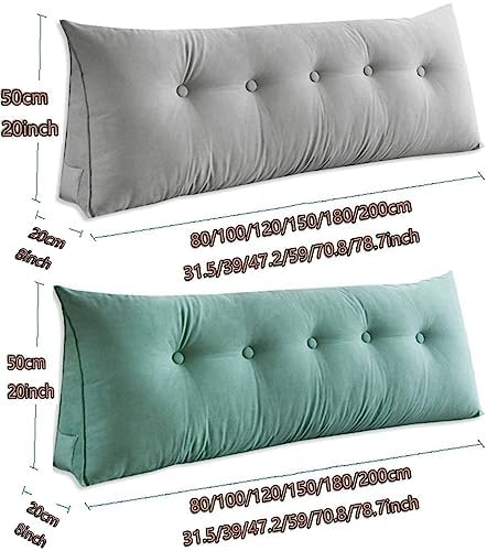 EORNOW Triangular Headboard Bedside Wedge Reading Pillow - 80x20x50cm