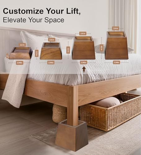 Lufia Wood Bed Risers 3-Inch