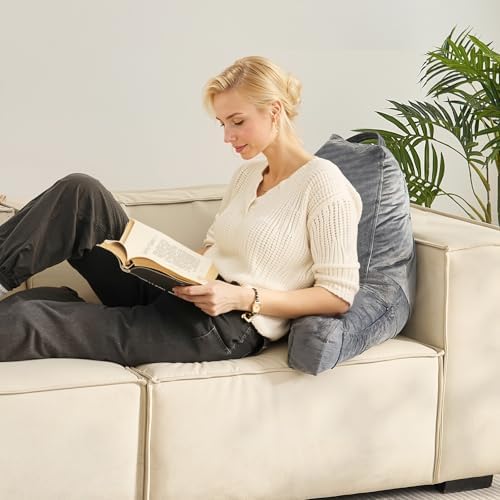 VEVOR Ergonomic Back Pillow for Reading and Gaming Standard Size Memory Foam Comfort Dual Zips