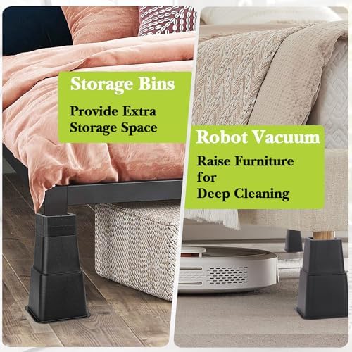 Adjustable 12-inch Bed Risers for Perfect Comfort