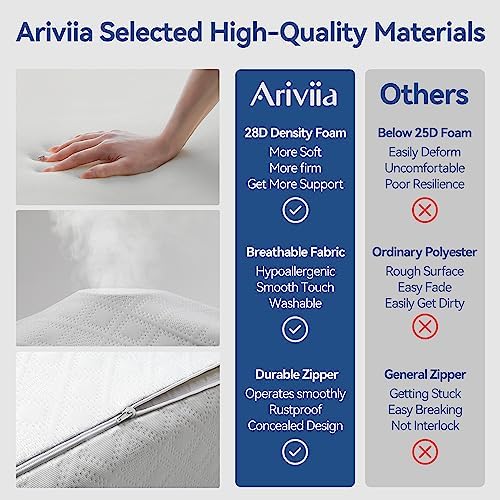 Ariviia Bed Wedge Pillow for Headboard Queen Size 60x10x6in