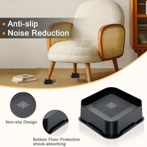 Furniture Riser Set with Anti-Slip Noise Reduction Ideas for Home Office