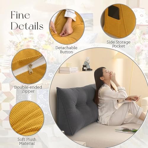 Ergonomic Triangular Headboard Pillow