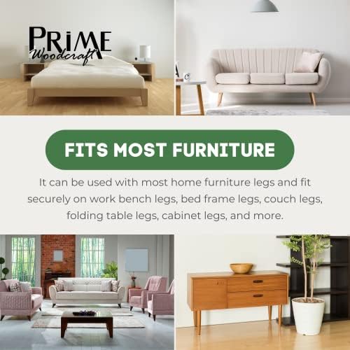 1 Inch Extra HeightFourSafeWalnut Wood Risers for Bed Sofa and Desk