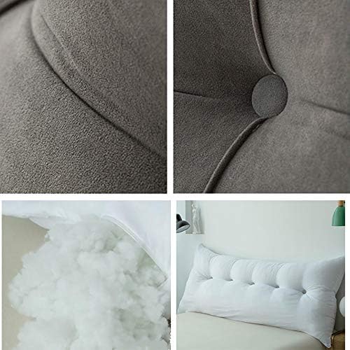 Sturdy Velvet Bedside Pillow for Reading Lumbar Support