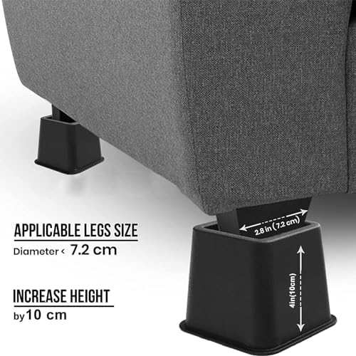 Equal to 1300 lbs bed risers stackable bed furniture risers heights of 4- 6- and 9-inch in US