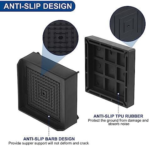 Uxcell Bed Risers - Sturdy 3-inch