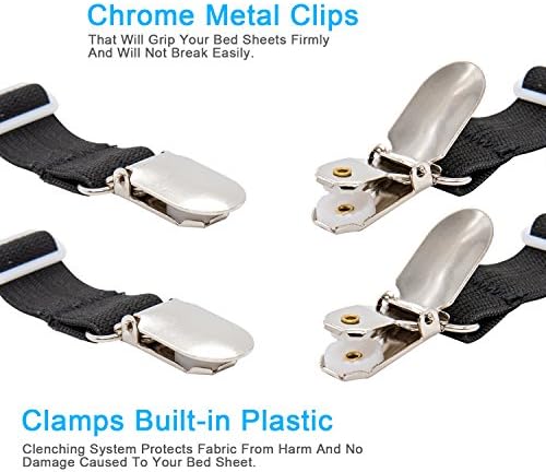 BetyBedy 4Pcs Adjustable Sheet Fasteners Suspenders Holder