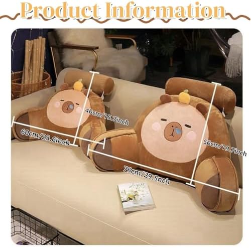 Cute Capybara Reading Pillow with Armrests
