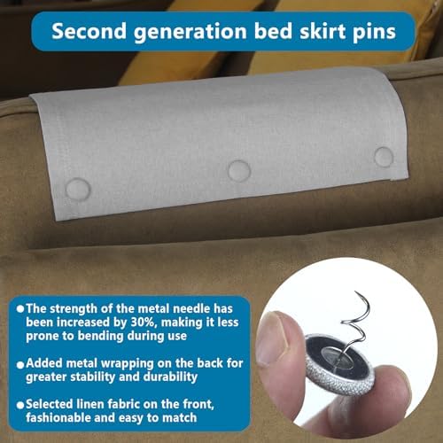 MAICOBI Flax Covered Button Twist Pins for Bed Skirts Sofa Upholstery 12 Pack