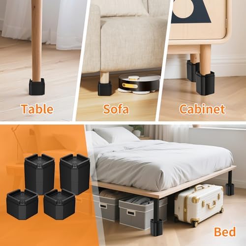 Adjustable Bed Risers for 2-4 Inch Legs