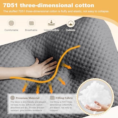 Ergonomic Support Headboard Pillow WUIOYNF 24x8x20in DarkGray