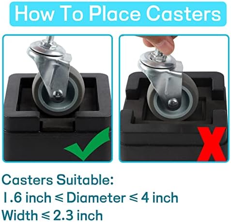 2-inch Heavy-Duty Bed Risers Secure for Beds Sofas