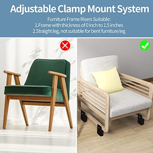 Adjustable Bed Risers 4 Inch Heavy Duty Black 4Pack