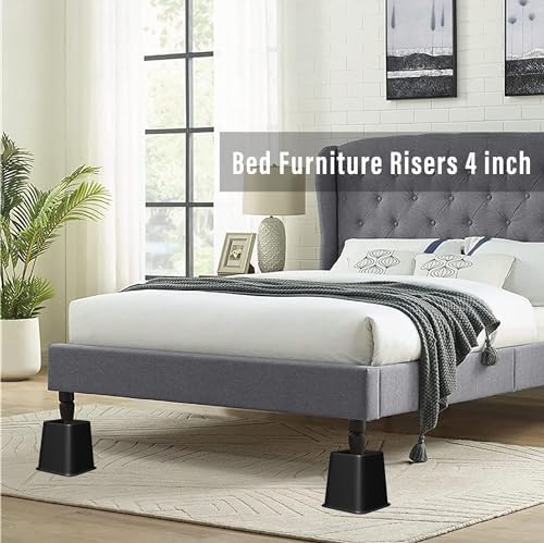 Lufia Bed Risers 4 Inch Heavy Duty Set of 4