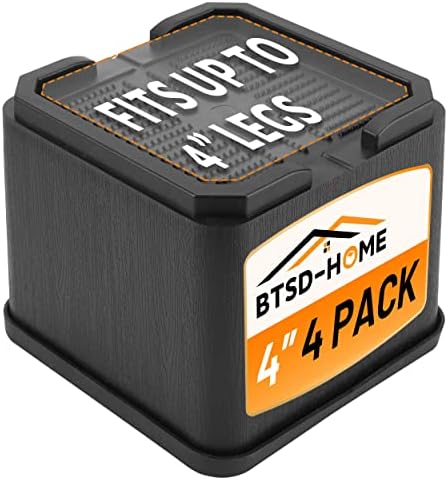 Adjustable Bed Riser Heavy Duty Anti-Slip 4-Inch for Sofa Bed and More