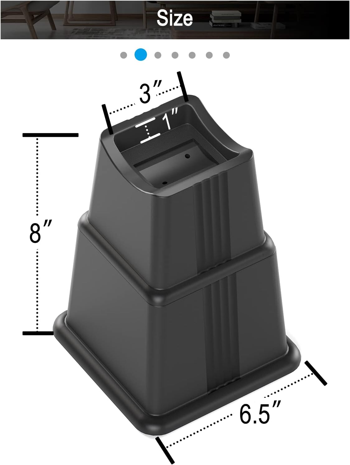 ZTON Adjustable Bed Risers - Up to 8 Height - Durable versatile for Sleep Sofa and Storage