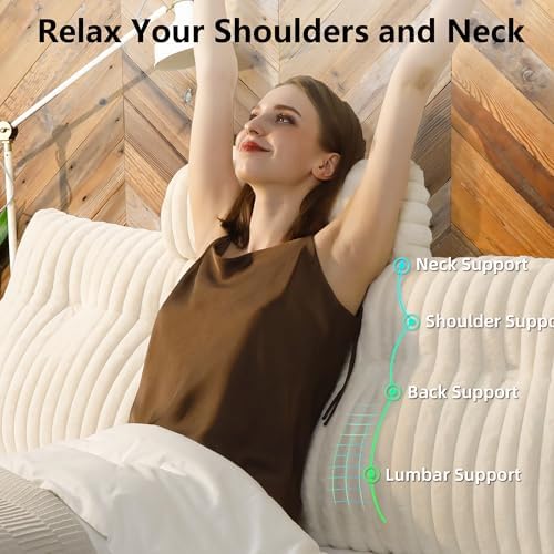Ergonomic Faux Fur Headboard Pillow Premium Reading Comfort and Style